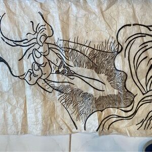 Woodblock print of Vagina by Japanese Master on Tibetan Rice Paper